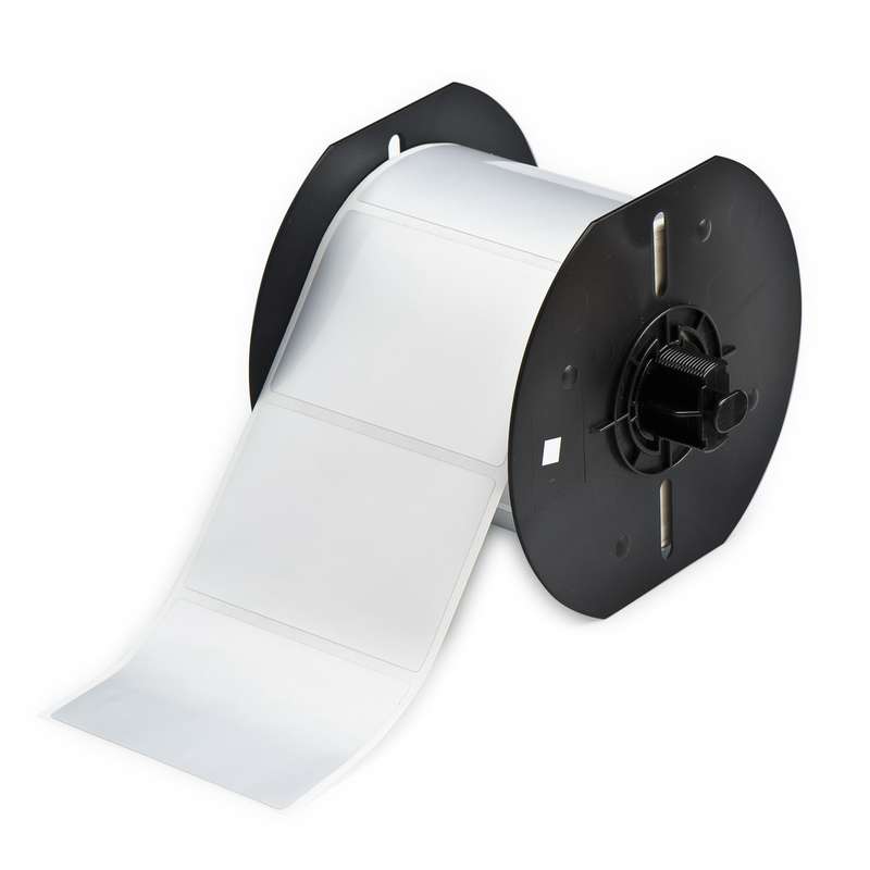 BBP33 Metalized Polyester Labels with Permanent Acrylic Adhesive, Gloss Silver, 3 x 2", 500 per Roll